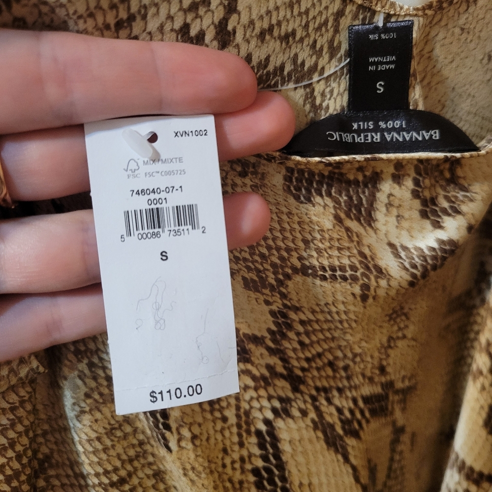 NWT Banana Republic Bliss Silk Camisole Python S - Picture 6 of 12